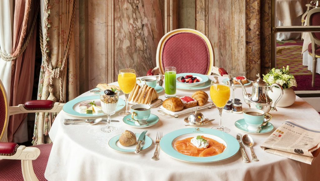 Breakfast table at the Ritz